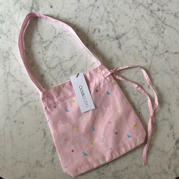 NWT Olivia Rubin Andy bag pink drawstring pouch bag Miami shapes - Picture 5 of 6